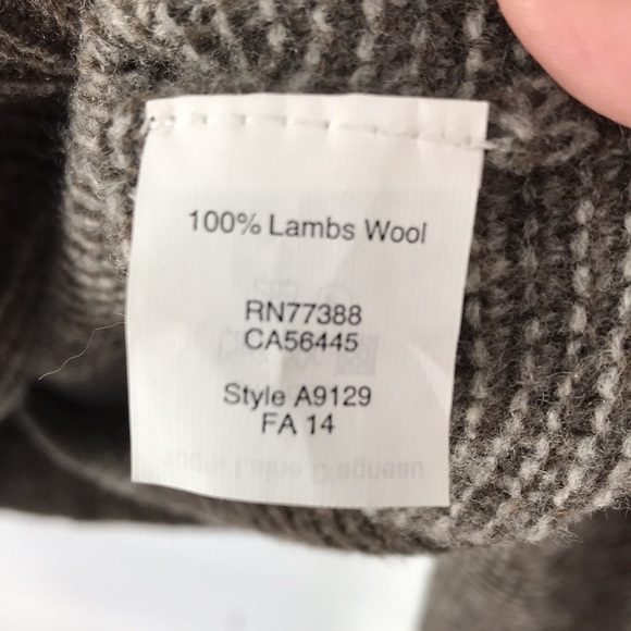 J. Crew Men's 100 % Lambs wool Brown and Tan Sweater Size L - Picture 5 of 11